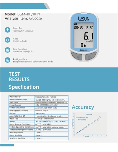 Kit per il test della glicemia per il diabete Misuratore di glucosio